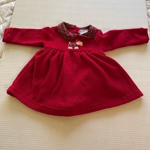 Red infant long sleeve dress size 6 to 9 months